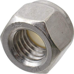 Value Collection - 1/2-13 UNC 316 Hex Lock Nut with Nylon Insert - 3/4" Width Across Flats, 19/32" High, Uncoated - Eagle Tool & Supply