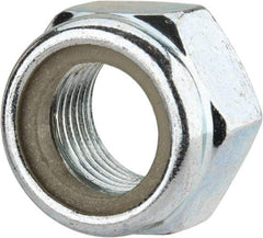 Value Collection - M16x1.50 Metric Fine Grade 8 Hex Lock Nut with Nylon Insert - 16mm High, Zinc-Plated Finish - Eagle Tool & Supply