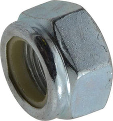 Value Collection - M20x1.50 Metric Fine Grade 8 Hex Lock Nut with Nylon Insert - 20mm High, Zinc-Plated Finish - Eagle Tool & Supply