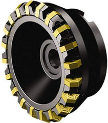Sandvik Coromant - 125mm Cut Diam, 40mm Arbor Hole, 6mm Max Depth of Cut, 60° Indexable Chamfer & Angle Face Mill - 12 Inserts, HNEF 090508 Insert, Right Hand Cut, Series CoroMill S-60 - Eagle Tool & Supply