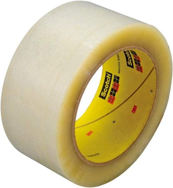 3M - 36mm x 50m Clear Rubber Adhesive Sealing Tape - Polyester Film Backing, 3.4 mil Thick, 67 Lb Tensile Strength, Series 355 - Eagle Tool & Supply