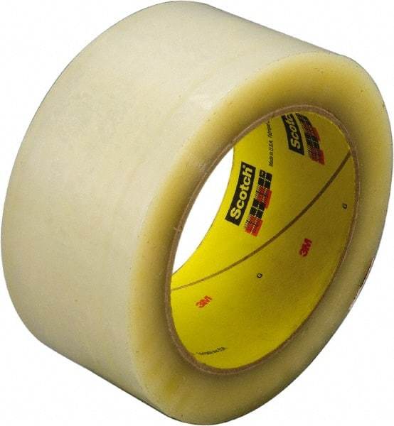 3M - 48mm x 914m Clear Rubber Adhesive Sealing Tape - Polyester Film Backing, 3.4 mil Thick, 67 Lb Tensile Strength, Series 355 - Eagle Tool & Supply