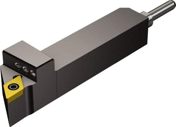 Sandvik Coromant - QS-SDJCR, Right Hand Cut, -3° Lead Angle, 5/8" Shank Height x 5/8" Shank Width, Neutral Rake Indexable Turning Toolholder - 70mm OAL, DCMT 32.52 Insert Compatibility, Series CoroTurn 107 - Eagle Tool & Supply