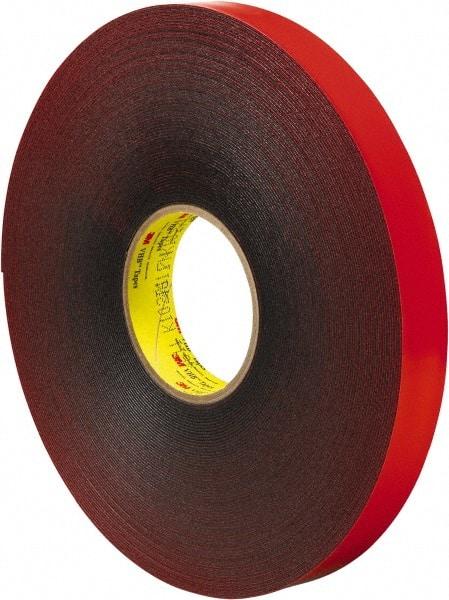 3M - 1" x 36 Yd Acrylic Adhesive Double Sided Tape - 45 mil Thick, Gray, Acrylic Foam Liner, Continuous Roll, Series 4611 - Eagle Tool & Supply