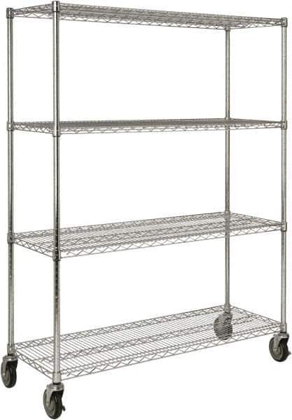 Rubbermaid - 4 Shelf Wire Shelving - Starter Unit - 50" Wide x 18" Deep x 67-5/32" High, - Eagle Tool & Supply