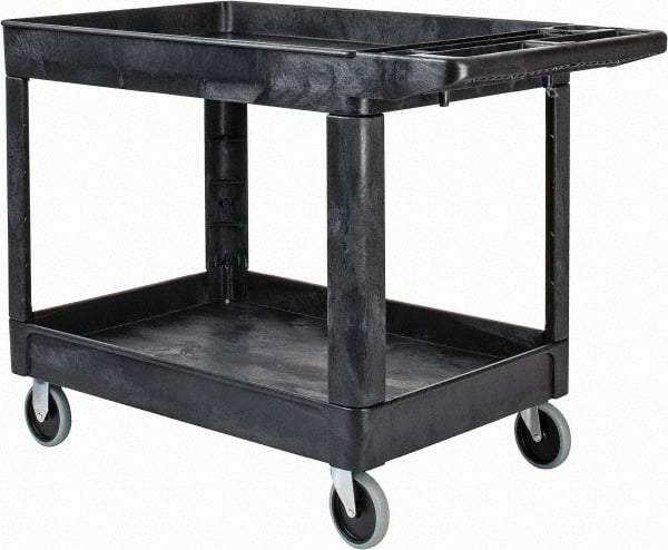 Rubbermaid - 500 Lb Capacity, 25-7/8" Wide x 45-1/4" Long x 33-1/4" High Standard Utility Cart - 2 Shelf, Plastic - Eagle Tool & Supply