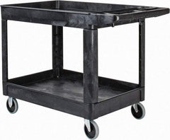 Rubbermaid - 500 Lb Capacity, 25-7/8" Wide x 45-1/4" Long x 33-1/4" High Standard Utility Cart - 2 Shelf, Plastic - Eagle Tool & Supply
