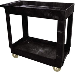 Rubbermaid - 500 Lb Capacity, 16" Wide x 34" Long x 31-1/4" High Standard Utility Cart - 2 Shelf, Plastic - Eagle Tool & Supply