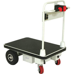 Wesco Industrial Products - 1,100 Lb Capacity Steel Platform Truck - Steel Deck, 24" OAW, 48" Platform Length x 12-3/8" Platform Height, Polyurethane Casters - Eagle Tool & Supply