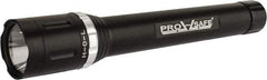 PRO-SAFE - White LED Bulb, 220 Lumens, Industrial/Tactical Flashlight - Matte Charcoal Black Aluminum Body, 4 D Alkaline Batteries Not Included - Eagle Tool & Supply