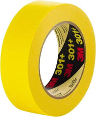 3M - 72mm Wide x 60 Yd Long Yellow Paper Masking Tape - Series 301+, 6.3 mil Thick, 22 In/Lb Tensile Strength - Eagle Tool & Supply