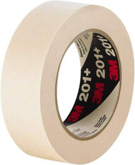 3M - 96mm Wide x 60 Yd Long Tan Paper Masking Tape - Series 201+, 4.4 mil Thick, 19 In/Lb Tensile Strength - Eagle Tool & Supply