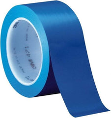 3M - Blue Solid Color Vinyl Tape - 1/4" Wide x 108' Long x 5.2 mil Thick, General Traffic - Eagle Tool & Supply