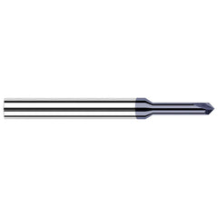Harvey Tool - 1/16" Diam 90°/90° 2-Flute Single End Solid Carbide Chamfer Mill - Exact Industrial Supply