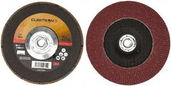3M - 80 Grit, 7" Disc Diam, 5/8-11 Center Hole, Type 27 Ceramic Flap Disc - 13,300 Max RPM, Cloth Backing, Arbor Attaching System, Coated - Eagle Tool & Supply