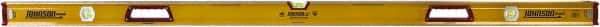 Johnson Level & Tool - 72" Long 3 Vial Box Beam Level - Aluminum, Yellow, 2 Plumb & 1 Level Vials - Eagle Tool & Supply