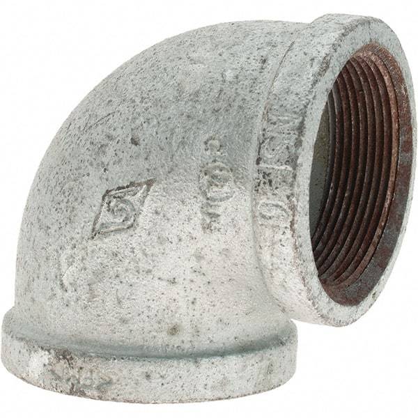 Value Collection - Class 150, 2" Galvanized Pipe 90° Elbow - Threaded, Malleable Iron - Eagle Tool & Supply