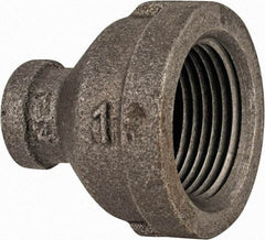 Value Collection - Class 150, 1 x 1/4" Black Pipe Reducing Bushing - Threaded, Malleable Iron - Eagle Tool & Supply