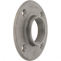 Value Collection - 2" Pipe, 5-1/2" OD, 1" Hub Length, Black Floor Pipe Flange - 4-1/4" Across Bolt Hole Centers, 5/16" Bolt Hole, 150 psi, Class 150 - Eagle Tool & Supply
