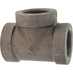 Value Collection - Size 1-1/2", Class 300, Malleable Iron Black Pipe Tee - 300 psi, Threaded End Connection - Eagle Tool & Supply