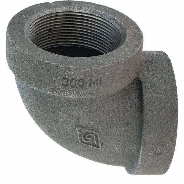 Value Collection - Size 2", Class 300, Malleable Iron Black Pipe 90° Elbow - 300 psi, Threaded End Connection - Eagle Tool & Supply
