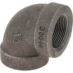 Value Collection - Size 1-1/4", Class 300, Malleable Iron Black Pipe 90° Elbow - 300 psi, Threaded End Connection - Eagle Tool & Supply