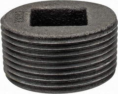 Value Collection - Class 150, 1-1/2" Black Pipe Countersunk Plug - Threaded, Malleable Iron - Eagle Tool & Supply