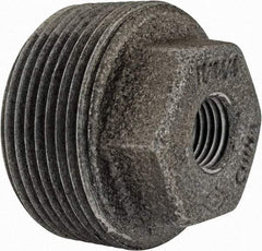 Value Collection - Size 1-1/4 x 3/8", Class 150, Malleable Iron Black Pipe Hex Bushing - 150 psi, Threaded End Connection - Eagle Tool & Supply