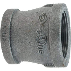 Value Collection - Size 1-1/2 x 1-1/4", Class 150, Malleable Iron Black Pipe Reducing Coupling - 150 psi, Threaded End Connection - Eagle Tool & Supply