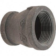 Value Collection - Size 1-1/4 x 1", Class 150, Malleable Iron Black Pipe Reducing Coupling - 150 psi, Threaded End Connection - Eagle Tool & Supply