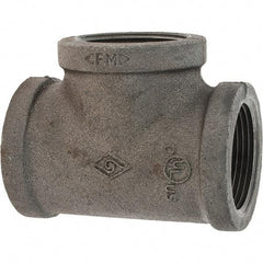 Value Collection - Size 1-1/4", Class 150, Malleable Iron Black Pipe Tee - 150 psi, Threaded End Connection - Eagle Tool & Supply