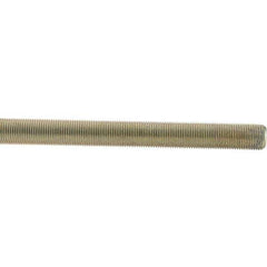 Value Collection - 5/8-18 UNF (Fine), 3' Long, Low Carbon Steel Threaded Rod - Yellow Zinc-Plated Finish - Eagle Tool & Supply