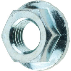 Value Collection - 5/16-24, 0.68" Flange Diam, Serrated Flange Nut - Grade Grade 2 Steel, Zinc-Plated Finish, 0.283" Flange Height - Eagle Tool & Supply