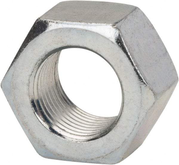 Made in USA - 5/8-18 UN Steel Right Hand Hex Nut - 15/16" Across Flats, 35/64" High, Zinc Clear Finish - Eagle Tool & Supply