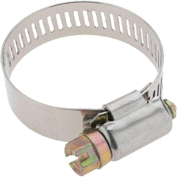 Value Collection - SAE Size 16, 13/16 to 1-1/2" Diam, Stainless Steel Worm Drive Clamp - 1/2" Wide - Eagle Tool & Supply