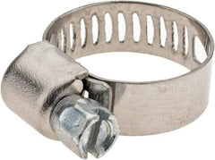 Value Collection - SAE Size 6, 7/16 to 25/32" Diam, Stainless Steel Worm Drive Clamp - 1/2" Wide - Eagle Tool & Supply