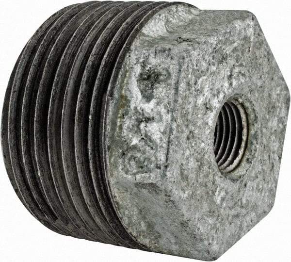 Value Collection - Size 1-1/4 x 1/4", Class 150, Malleable Iron Galvanized Pipe Hex Bushing - 150 psi, Threaded End Connection - Eagle Tool & Supply