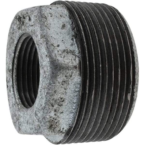 Value Collection - Class 150, 1-1/2 x 3/4" Galvanized Pipe Hex Bushing - Threaded, Malleable Iron - Eagle Tool & Supply