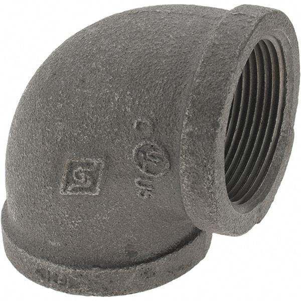 Value Collection - Size 1-1/2", Class 150, Malleable Iron Black Pipe 90° Elbow - 150 psi, Threaded End Connection - Eagle Tool & Supply