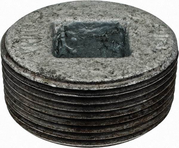 Value Collection - Class 150, 1-1/4" Galvanized Pipe Countersunk Plug - Threaded, Malleable Iron - Eagle Tool & Supply