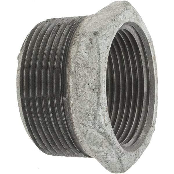 Value Collection - Class 150, 1-1/2 x 1-1/4" Galvanized Pipe Hex Bushing - Threaded, Malleable Iron - Eagle Tool & Supply