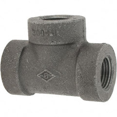 Value Collection - Size 1/2", Class 300, Malleable Iron Black Pipe Tee - 300 psi, Threaded End Connection - Eagle Tool & Supply