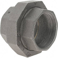 Value Collection - Size 2", Class 150, Malleable Iron Black Pipe Union - 150 psi, Threaded End Connection - Eagle Tool & Supply