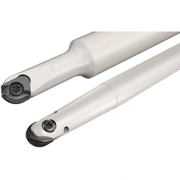 Iscar - 8mm Cut Diam, 5.5mm Max Depth of Cut, 12mm Shank Diam, 80mm OAL, Indexable Ball Nose End Mill - 25mm Head Length, Straight Shank, CM D08 Toolholder, CR-D8 Insert - Eagle Tool & Supply