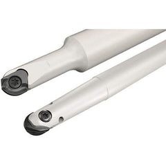 Iscar - 8mm Cut Diam, 5.5mm Max Depth of Cut, 12mm Shank Diam, 80mm OAL, Indexable Ball Nose End Mill - 25mm Head Length, Straight Shank, CM D08 Toolholder, CR-D8 Insert - Eagle Tool & Supply