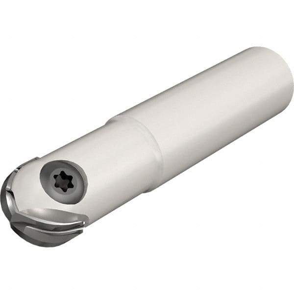 Iscar - 10mm Cut Diam, 6.4mm Max Depth of Cut, 16mm Shank Diam, Indexable Ball Nose End Mill - 50mm Head Length, Straight Shank, CM D10 Toolholder, CR-D10 Insert - Eagle Tool & Supply