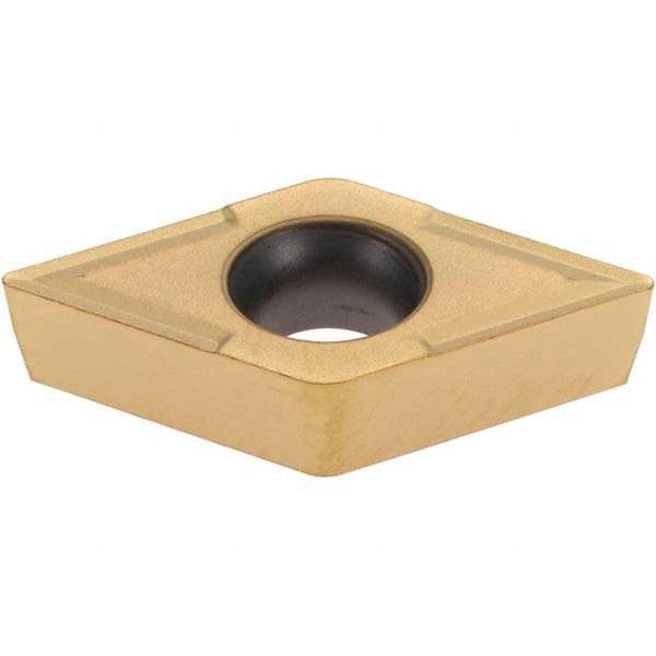 Iscar - DCMT3-1 Grade IC520N Cermet Turning Insert - TiCN/TiN Finish, 55° Diamond, 3/8" Inscr Circle, 5/32" Thick, 1/64" Corner Radius - Eagle Tool & Supply