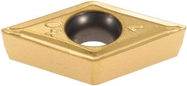 Iscar - DCMT3-1 SM Grade IC507 Carbide Turning Insert - TiCN/TiN Finish, 55° Diamond, 3/8" Inscr Circle, 5/32" Thick, 1/64" Corner Radius - Eagle Tool & Supply