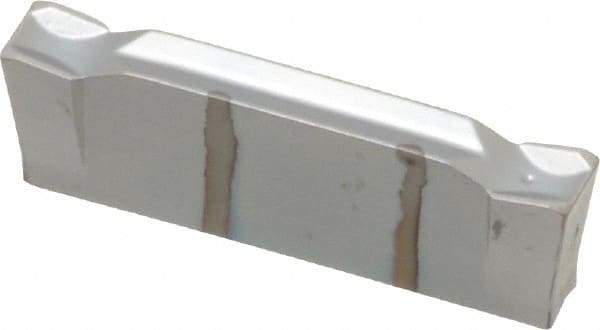 Iscar - DGN C IC328 Grade, 0.122" Cutting Width, Carbide Cutoff Insert - 0° Neutral Lead Angle, 0.0079" Cnr Rad, TiCN Coated, Double End - Eagle Tool & Supply