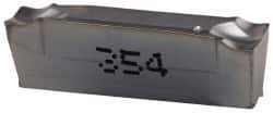 Iscar - DGN J IC354 Grade, 0.1575" Cutting Width, Carbide Cutoff Insert - 0° Neutral Lead Angle, 0.0118" Cnr Rad, TiCN Coated, Double End - Eagle Tool & Supply